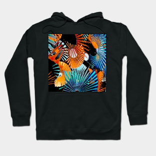 Tropical night abstract digital geometric art Hoodie